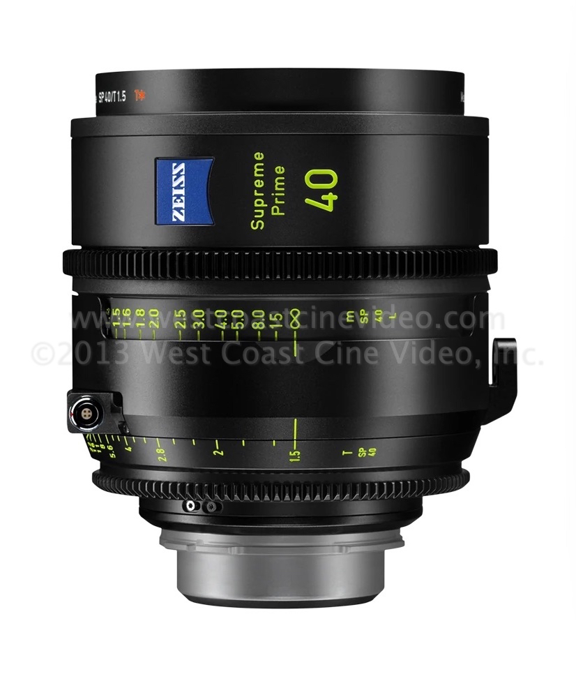 Black Zeiss Supreme Prime Forty mm Lens